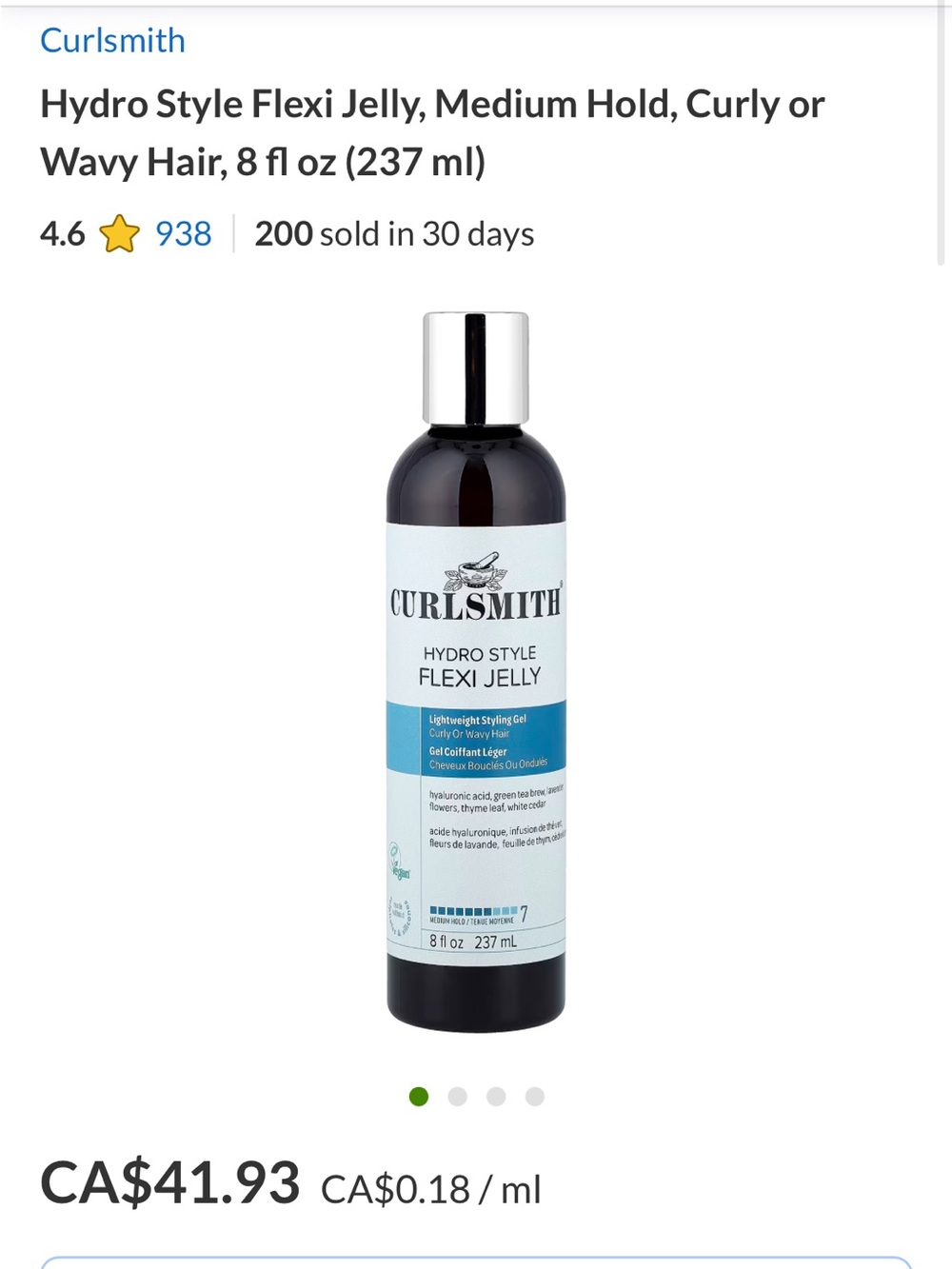Curlsmith Hydro Style Flexi Jelly Lightweight Styling Gel — Blue